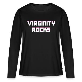 Virginity Rocks Moderne - T-shirt manches longues Premium bio Femme - noir - Devant - Julia (174cm)