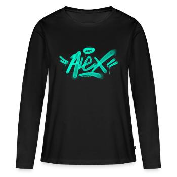 T-shirt Alex Graffiti - T-shirt manches longues Premium bio Femme - noir - Devant - Julia (174cm)