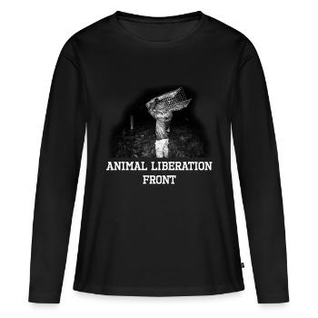 ALF volant des cages - T-shirt manches longues Premium bio Femme - noir - Devant - Julia (174cm)