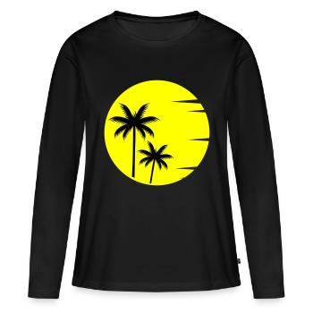sunset - Frauen Premium Bio Langarmshirt - Schwarz - Vorne - Julia (174cm)