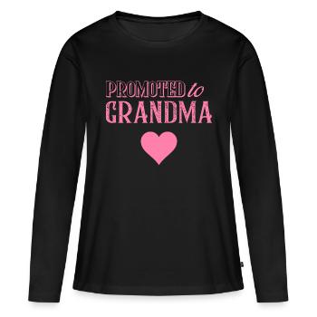 Grand-mère transporte grand-mère à grand-mère - T-shirt manches longues Premium bio Femme - noir - Devant - Julia (174cm)