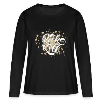 Rock and roll - T-shirt manches longues Premium bio Femme - noir - Devant - Julia (174cm)