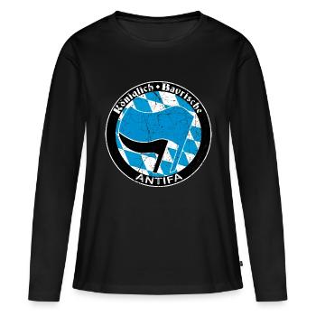 antifa - Frauen Premium Bio Langarmshirt - Schwarz - Vorne - Julia (174cm)