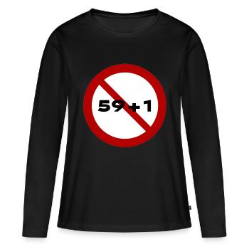 N° 59+1 - T-shirt manches longues Premium bio Femme - noir - Devant - Julia (174cm)