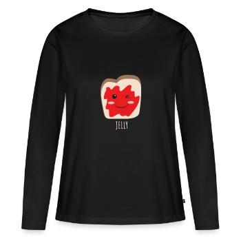 Jelly Toast Pain Pain Confiture Food Lover Poison - T-shirt manches longues Premium bio Femme - noir - Devant - Julia (174cm)