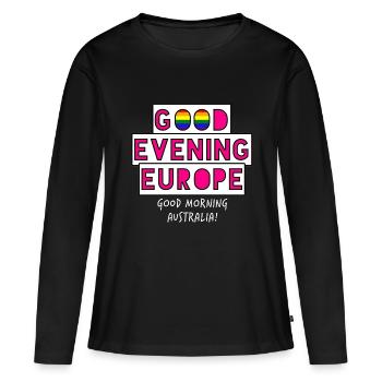 Guten Abend Europa - Frauen Premium Bio Langarmshirt - Schwarz - Vorne - Julia (174cm)