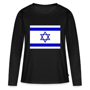 Israelische Flagge - Frauen Premium Bio Langarmshirt - Schwarz - Vorne - Julia (174cm)