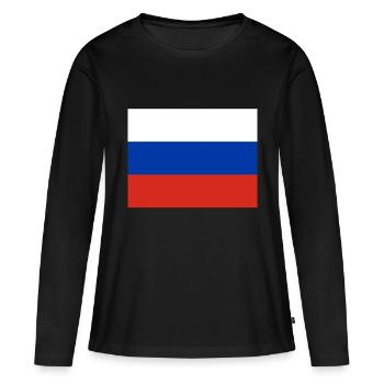 Russie - T-shirt manches longues Premium bio Femme - noir - Devant - Julia (174cm)