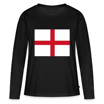 Angleterre - T-shirt manches longues Premium bio Femme - noir - Devant - Julia (174cm)