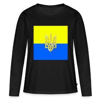 Ukraine - T-shirt manches longues Premium bio Femme - noir - Devant - Julia (174cm)