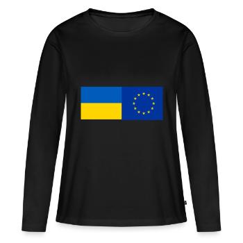 Ukraine - T-shirt manches longues Premium bio Femme - noir - Devant - Julia (174cm)