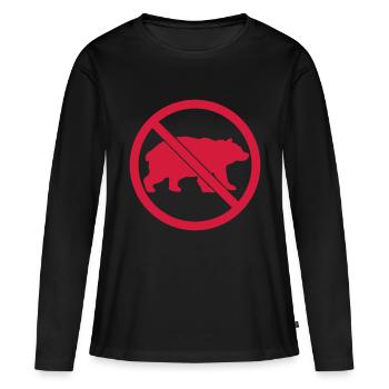 Bouclier Ours Interdit - T-shirt manches longues Premium bio Femme - noir - Devant - Julia (174cm)