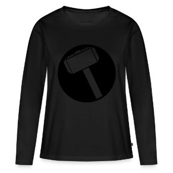 Marteau - T-shirt manches longues Premium bio Femme - noir - Devant - Julia (174cm)