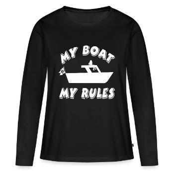 Motorboot - Frauen Premium Bio Langarmshirt - Schwarz - Vorne - Julia (174cm)