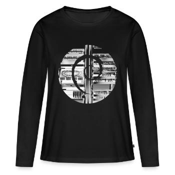 Debian GNU Linux - Frauen Premium Bio Langarmshirt - Schwarz - Vorne - Julia (174cm)
