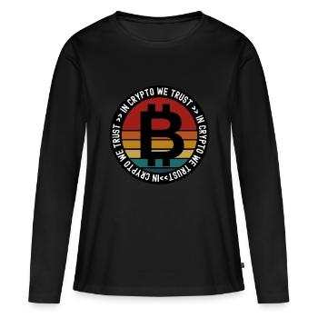 Crypto-monnaie sur laquelle nous comptons sur le hockey - T-shirt manches longues Premium bio Femme - noir - Devant - Julia (174cm)