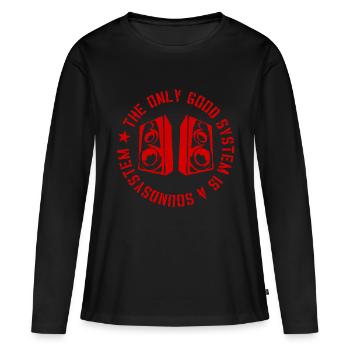 Le seul bon système est un soundsystem - T-shirt manches longues Premium bio Femme - noir - Devant - Julia (174cm)