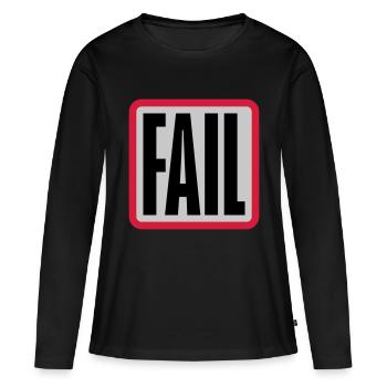 Button Fail Logo - Frauen Premium Bio Langarmshirt - Schwarz - Vorne - Julia (174cm)
