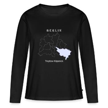 Plan de la ville Berlin Treptow Köpenick Carte - T-shirt manches longues Premium bio Femme - noir - Devant - Julia (174cm)