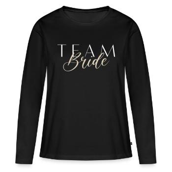 Équipe Bride - T-shirt manches longues Premium bio Femme - noir - Devant - Julia (174cm)