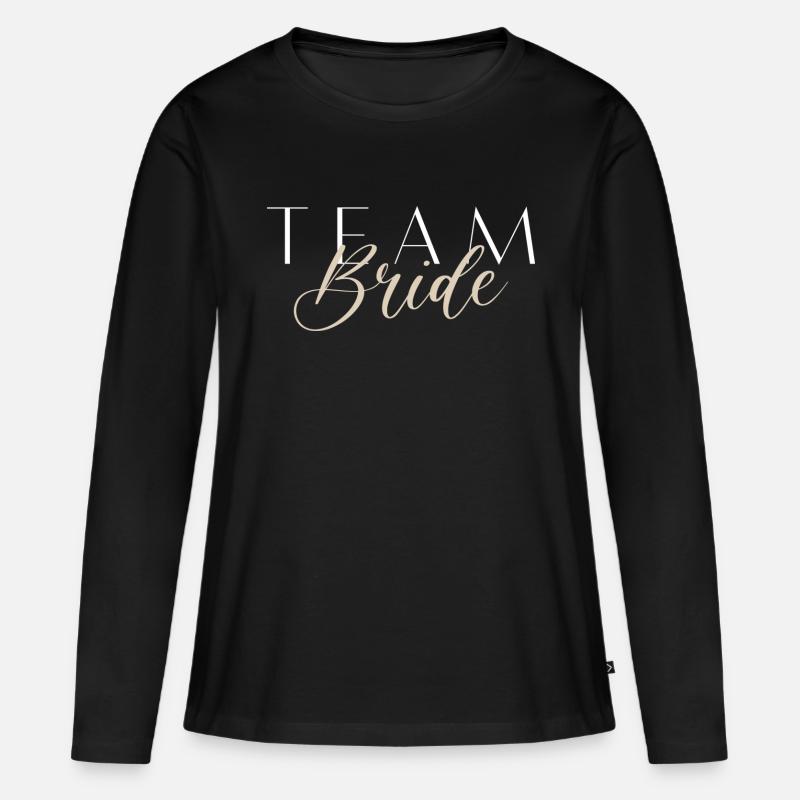 Team Bride - Frauen Premium Bio Langarmshirt - Schwarz