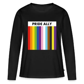 Gay Pride Ally inclusive rainbow flag - Women's Premium Organic Long Sleeve Shirt - black - Front - Julia (174cm)