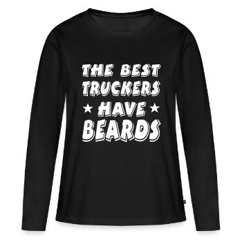 Bart - Frauen Premium Bio Langarmshirt - Schwarz - Vorne - Julia (174cm)
