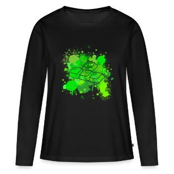 WASD - Frauen Premium Bio Langarmshirt - Schwarz - Vorne - Julia (174cm)