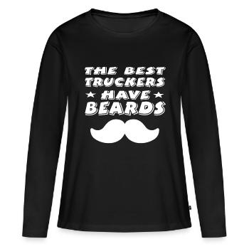 Bart - Frauen Premium Bio Langarmshirt - Schwarz - Vorne - Julia (174cm)