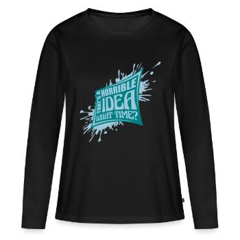 C’est une idée horrible - T-shirt manches longues Premium bio Femme - noir - Devant - Julia (174cm)