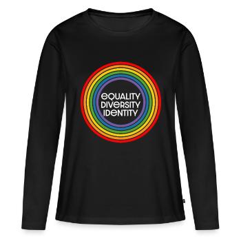 égalité diversité identité chemise noire - T-shirt manches longues Premium bio Femme - noir - Devant - Julia (174cm)