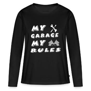 Garage - T-shirt manches longues Premium bio Femme - noir - Devant - Julia (174cm)