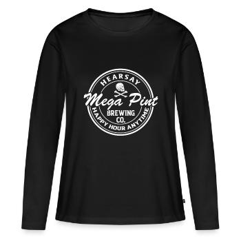 Mega Pint Pirate - T-shirt manches longues Premium bio Femme - noir - Devant - Julia (174cm)