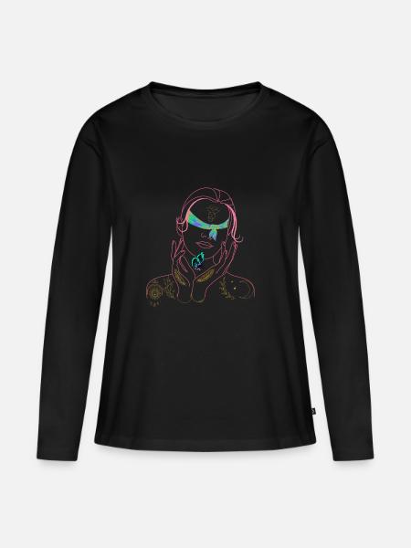 be gentle - Frauen Premium Bio Langarmshirt - Schwarz