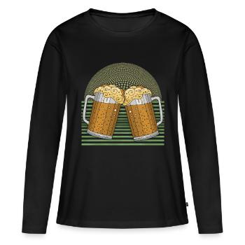 Pintes - T-shirt manches longues Premium bio Femme - noir - Devant - Julia (174cm)