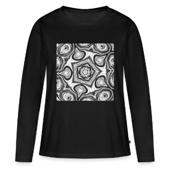 Collection Mandala - Frauen Premium Bio Langarmshirt - Schwarz - Vorne - Julia (174cm)