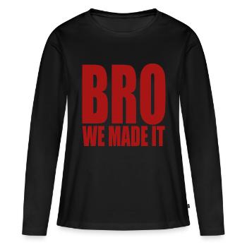 Bro nous l’avons fait - T-shirt manches longues Premium bio Femme - noir - Devant - Julia (174cm)