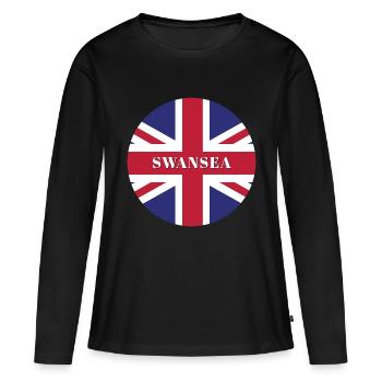 Swansea - Women's Premium Organic Long Sleeve Shirt - black - Front - Julia (174cm)