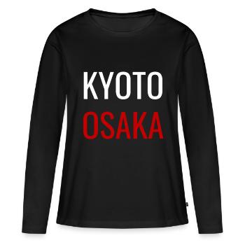 Kyoto Osaka Design Japon - T-shirt manches longues Premium bio Femme - noir - Devant - Julia (174cm)