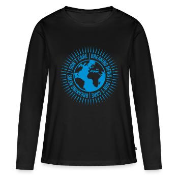 Breaking news don't care - Frauen Premium Bio Langarmshirt - Schwarz - Vorne - Julia (174cm)