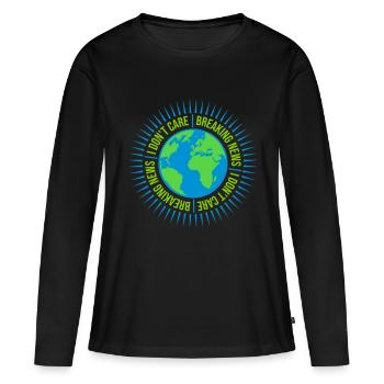 Breaking news don t - Frauen Premium Bio Langarmshirt - Schwarz - Vorne - Julia (174cm)