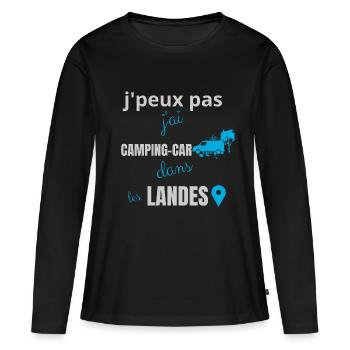 j peux pas j ai camping car dans les landes - T-shirt manches longues Premium bio Femme - noir - Devant - Julia (174cm)
