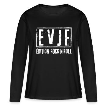 EVJF édition rock n roll - T-shirt manches longues Premium bio Femme - noir - Devant - Julia (174cm)