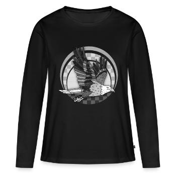 Oiseau - T-shirt manches longues Premium bio Femme - noir - Devant - Julia (174cm)