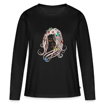 butterfly kisses - Women's Premium Organic Long Sleeve Shirt - black - Front - Julia (174cm)