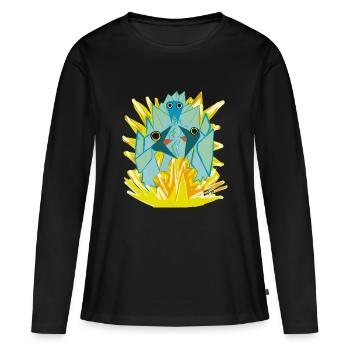 NIDO c. Amélioré. - T-shirt manches longues Premium bio Femme - noir - Devant - Julia (174cm)