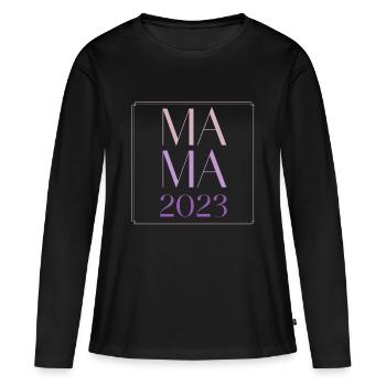 Maman 2023 - T-shirt manches longues Premium bio Femme - noir - Devant - Julia (174cm)