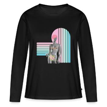 ladies night - Women's Premium Organic Long Sleeve Shirt - black - Front - Julia (174cm)