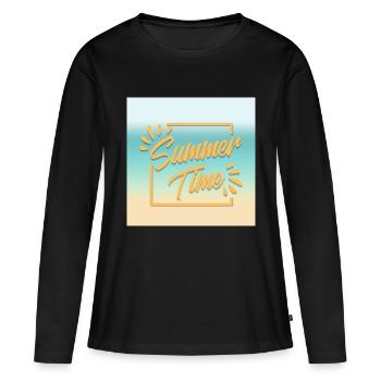 SUMMER TIME, the time of summer - Women's Premium Organic Long Sleeve Shirt - black - Front - Julia (174cm)