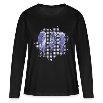Stylo - T-shirt manches longues Premium bio Femme - noir - Devant - Julia (174cm)